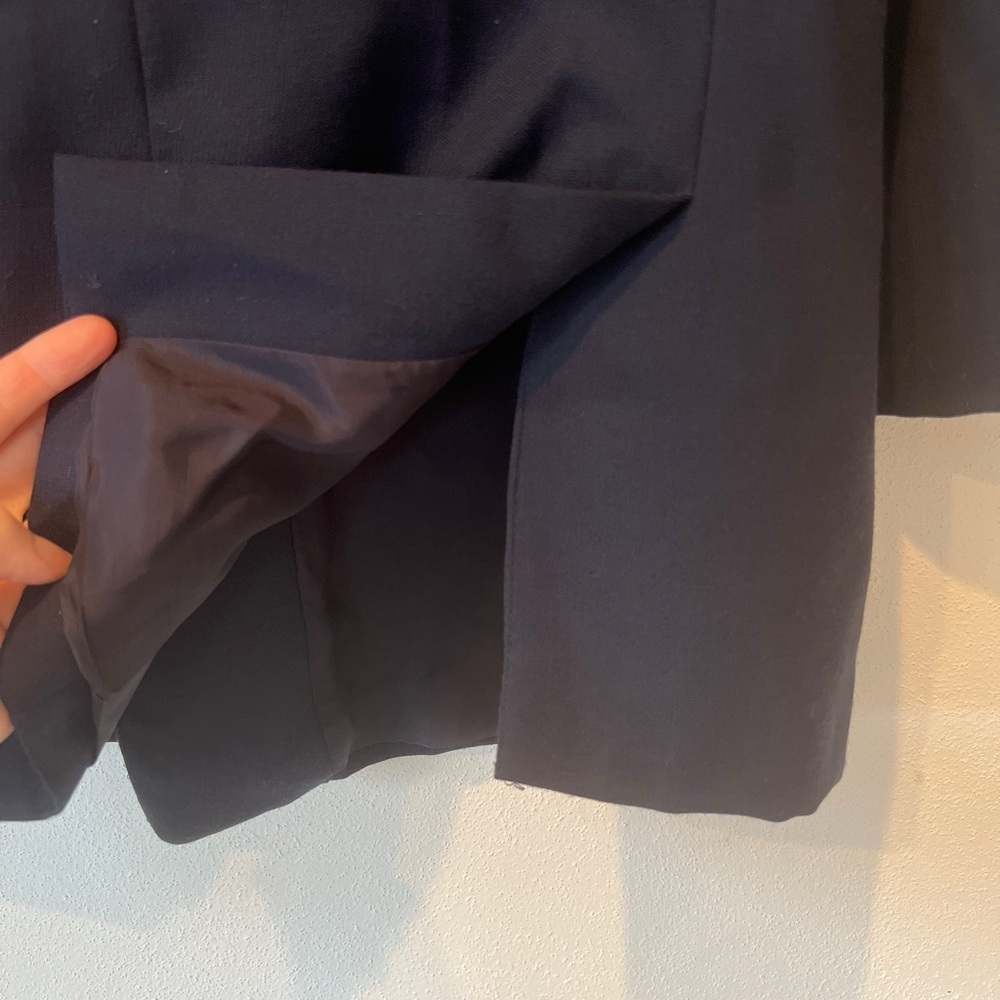 Vintage Anne Klein II Navy Wool Oversized Double Breasted Blazer Shoulder Pads - Picture 8 of 9